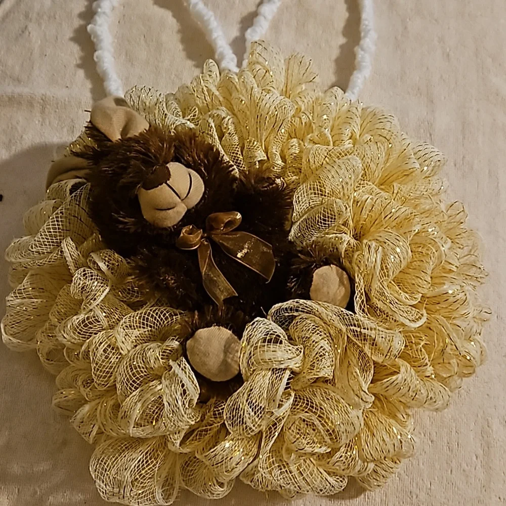 From mom's closet bunny wreath on a 9 inch bunny wreath that she made